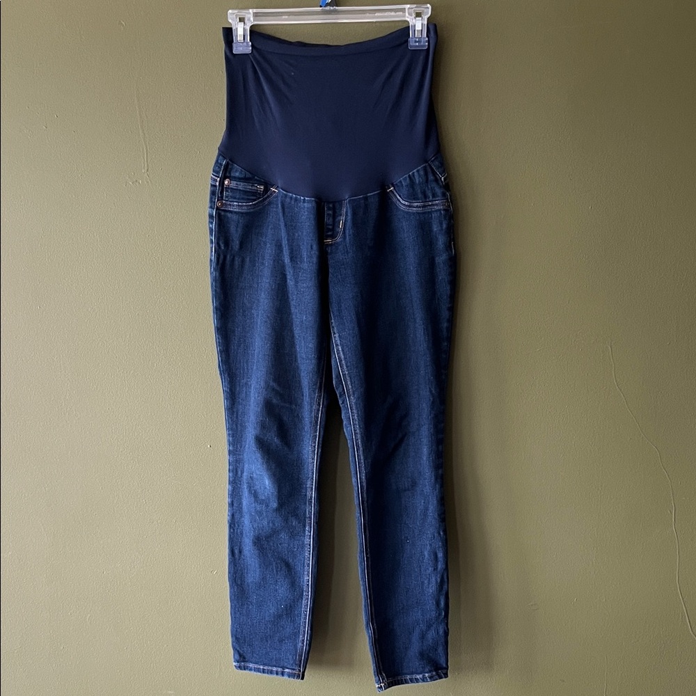 Indigo Blue Dark Maternity Skinny Jeans